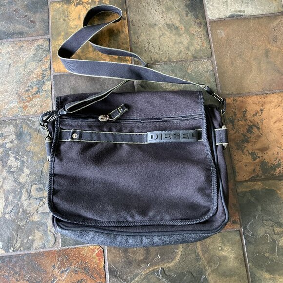DIESEL,  Black Briefcase with Fold-Over Flap - Picture 5 of 8
